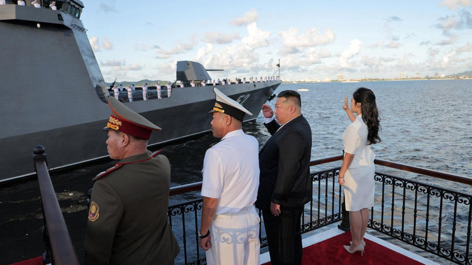 Source-supplied image for: North Korea commissions 2nd naval destroyer as U.S., South Korea, Japan begin military drill